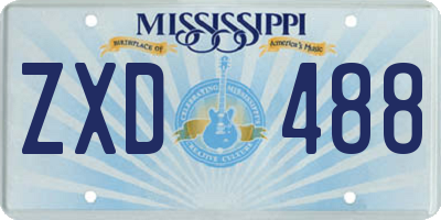 MS license plate ZXD488