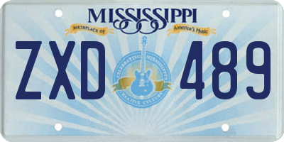 MS license plate ZXD489