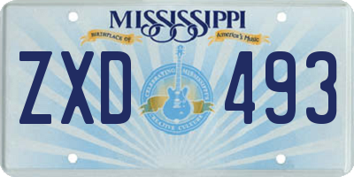MS license plate ZXD493