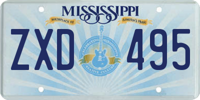 MS license plate ZXD495