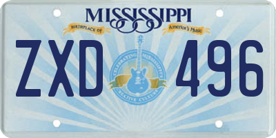 MS license plate ZXD496