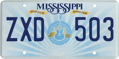 MS license plate ZXD503