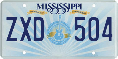MS license plate ZXD504