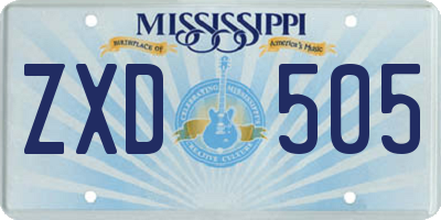 MS license plate ZXD505