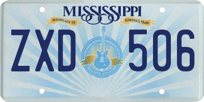 MS license plate ZXD506