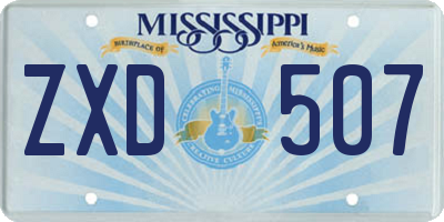 MS license plate ZXD507