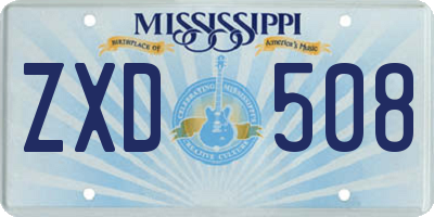 MS license plate ZXD508