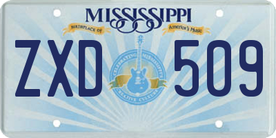 MS license plate ZXD509