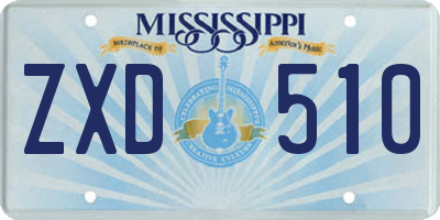 MS license plate ZXD510