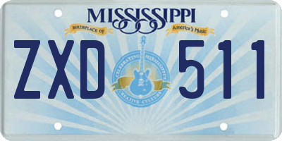MS license plate ZXD511