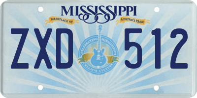 MS license plate ZXD512