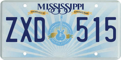 MS license plate ZXD515