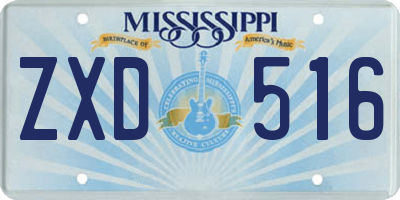 MS license plate ZXD516