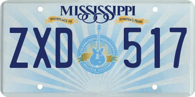MS license plate ZXD517