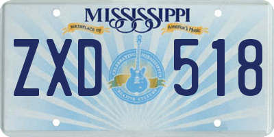 MS license plate ZXD518