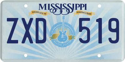MS license plate ZXD519