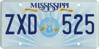 MS license plate ZXD525