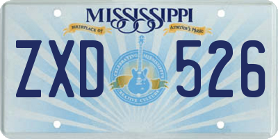 MS license plate ZXD526