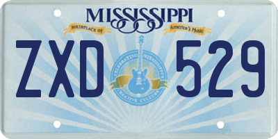 MS license plate ZXD529