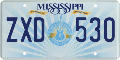 MS license plate ZXD530