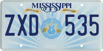 MS license plate ZXD535