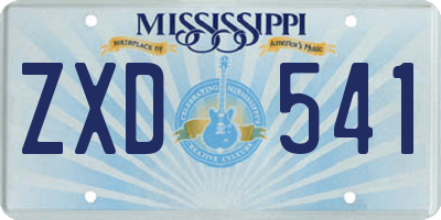 MS license plate ZXD541