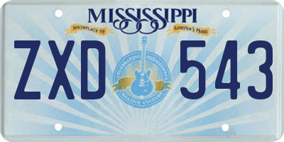 MS license plate ZXD543