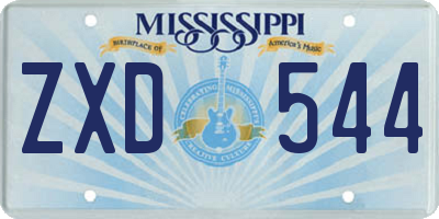 MS license plate ZXD544