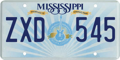 MS license plate ZXD545