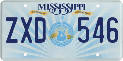 MS license plate ZXD546