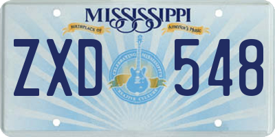 MS license plate ZXD548