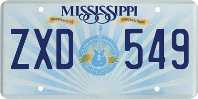 MS license plate ZXD549