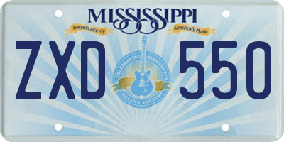 MS license plate ZXD550