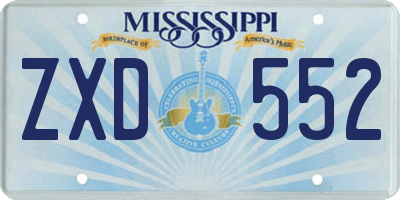 MS license plate ZXD552