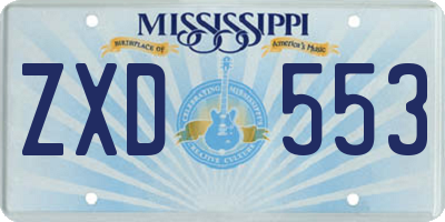 MS license plate ZXD553