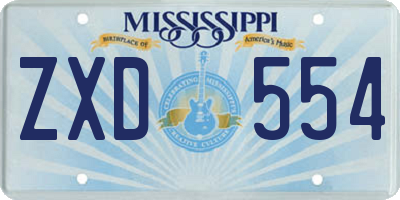 MS license plate ZXD554