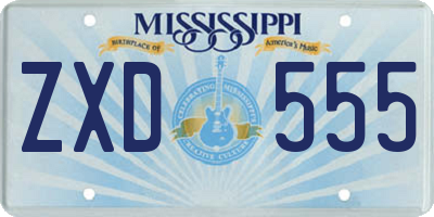 MS license plate ZXD555