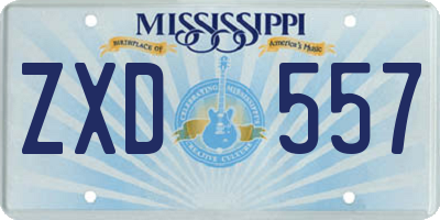 MS license plate ZXD557