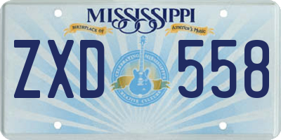 MS license plate ZXD558