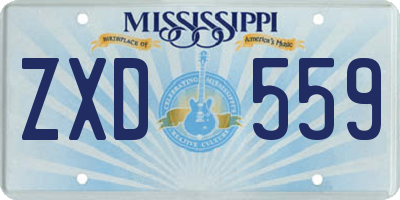MS license plate ZXD559