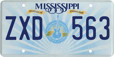 MS license plate ZXD563