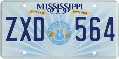 MS license plate ZXD564