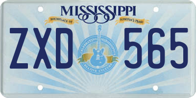 MS license plate ZXD565
