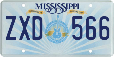 MS license plate ZXD566