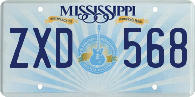 MS license plate ZXD568