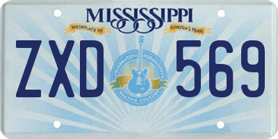 MS license plate ZXD569