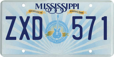 MS license plate ZXD571