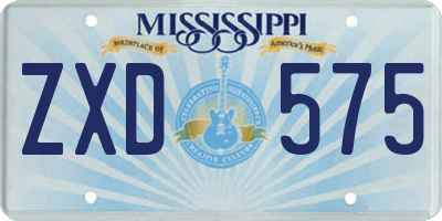 MS license plate ZXD575