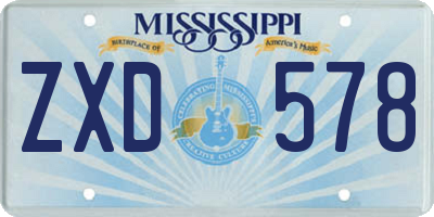 MS license plate ZXD578