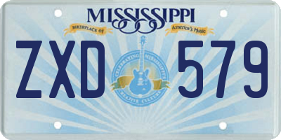 MS license plate ZXD579